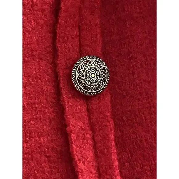 Vintage Pendleton 100% Virgin Wool Red Cardigan Embroidery Women’s Large - Picture 14 of 16